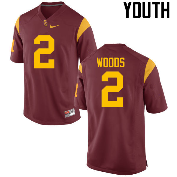 Youth #2 Robert Woods USC Trojans College Football Jerseys-Red - Click Image to Close